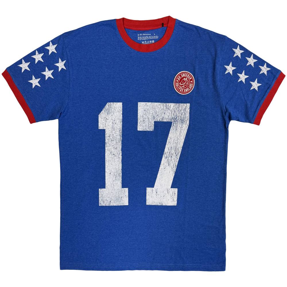 Ed Sheeran - Play 17 Mens Tshirt - Blue